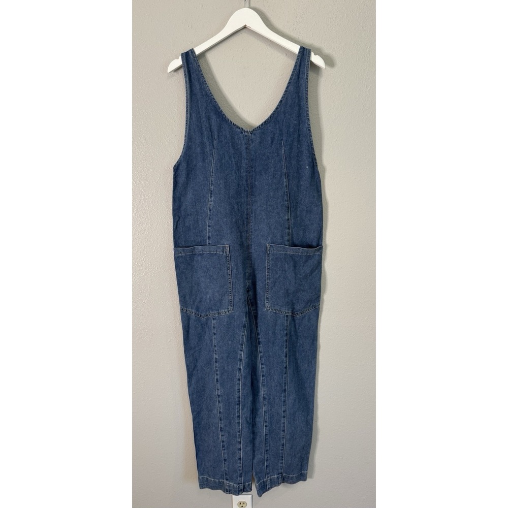 Slouchy Denim Overalls Jumpsuit Baggy Lagenlook D-Ring Utility Medium